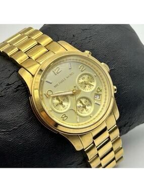 Michael Kors Women's Runway MK5055 Gold Tone Women’s Chronograph Watch